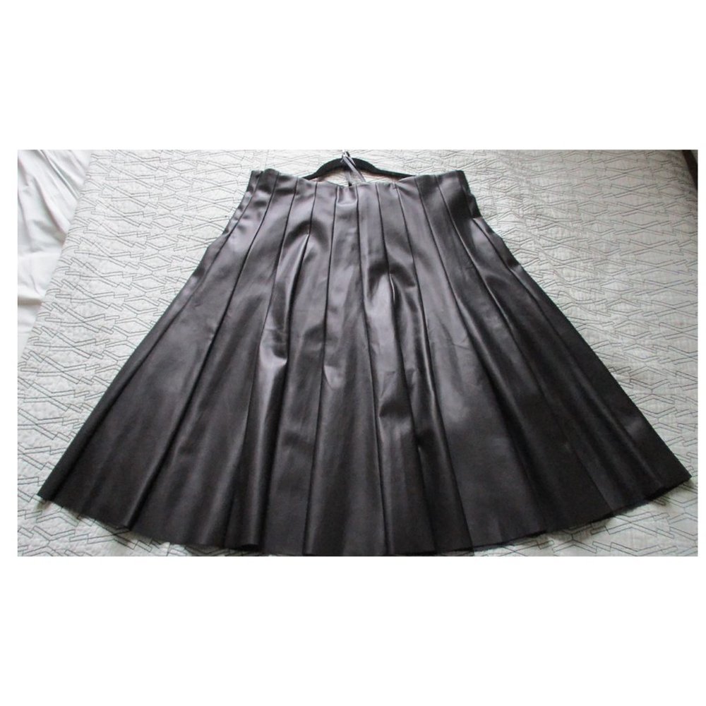 Eloquii Studio Black Suede Polyurethane Skirt Size